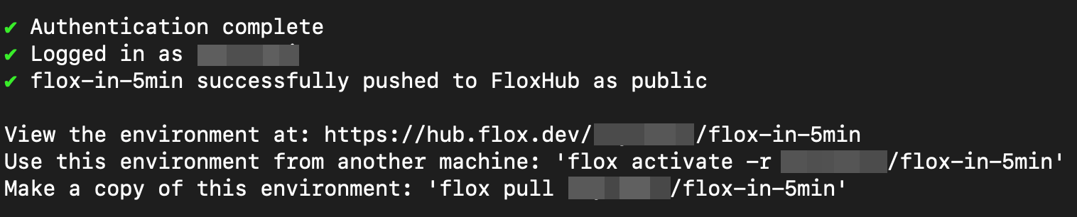 Successful push to FloxHub